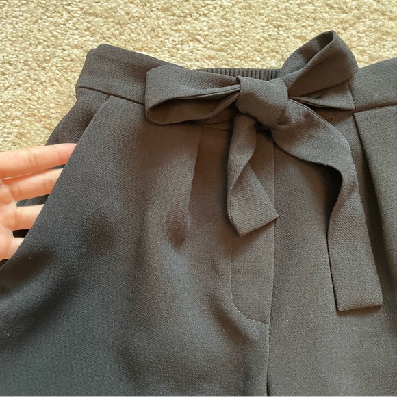 BCBGeneration Black Tie Front Elastic Waist Pull On Cropped Pants Size XXS Women - Picture 8 of 8